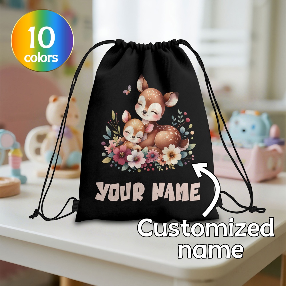 Outdoor Sport Backpack - 1Pc Personalized Custom Name/Text Drawstring Bag,