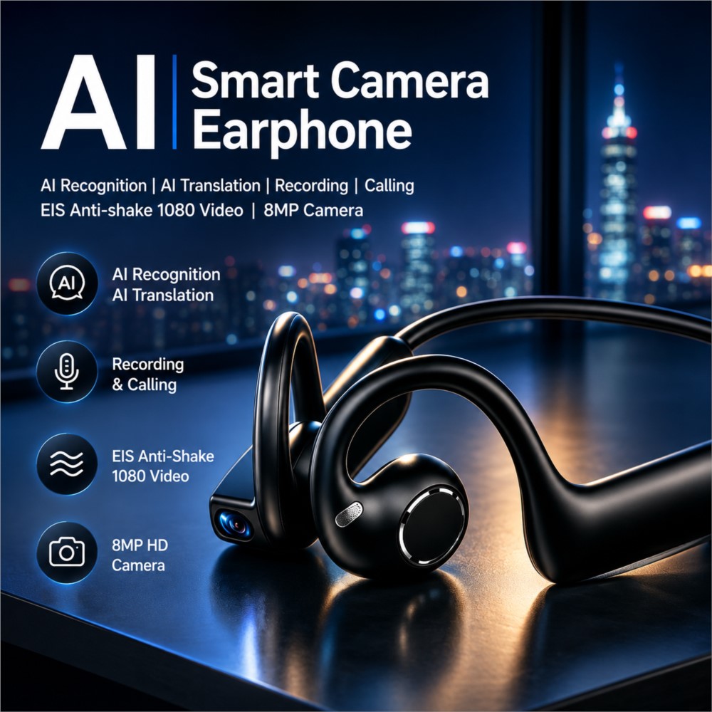 AI Smart Earphones 800W Smart  - огляд і ціна Outdoor Sport Camera